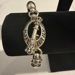 King Baby‎ Mens Integrated Skull Bracelet .925 USA